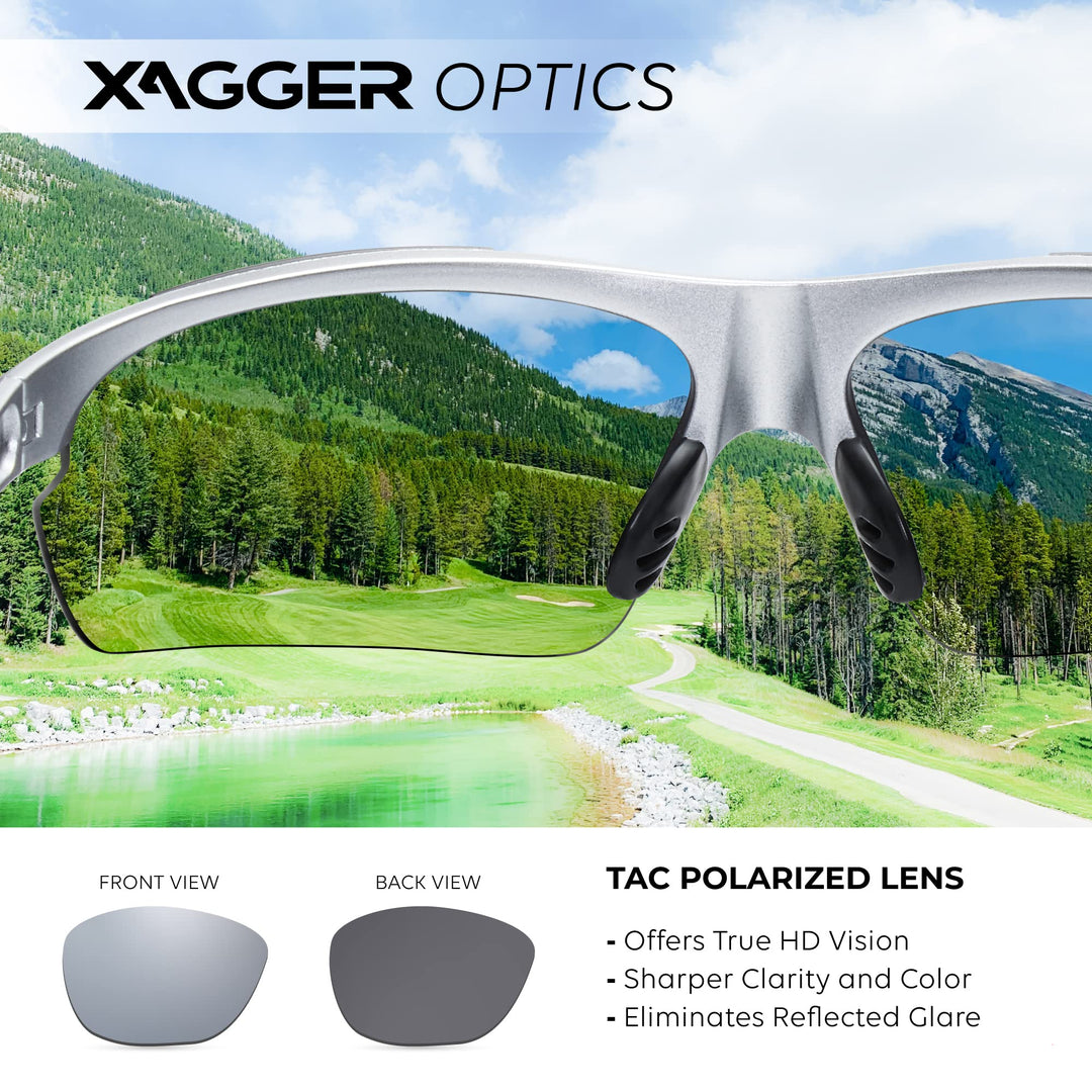 Xagger Polarized Wrap Around Sport Sunglasses for Men Women UV400 Baseball Softball Running Cycling Glasses