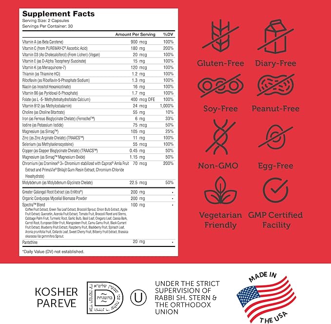 Zahler - Daily Multivitamin for Women & Men with Energy Vitamins, Minerals & Iron (60 Count) Kosher Men & Womens Multivitamins for Healthy Energy - Multi Vitamins for Adults - Made in USA Supplements