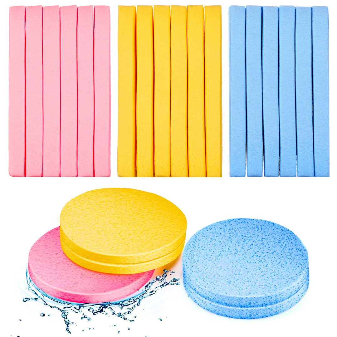 120 Pieces Compressed Facial Sponge For Estheticians Face Cleansing Sponge Makeup Removal Sponge Pad Exfoliating Spa Wash Round