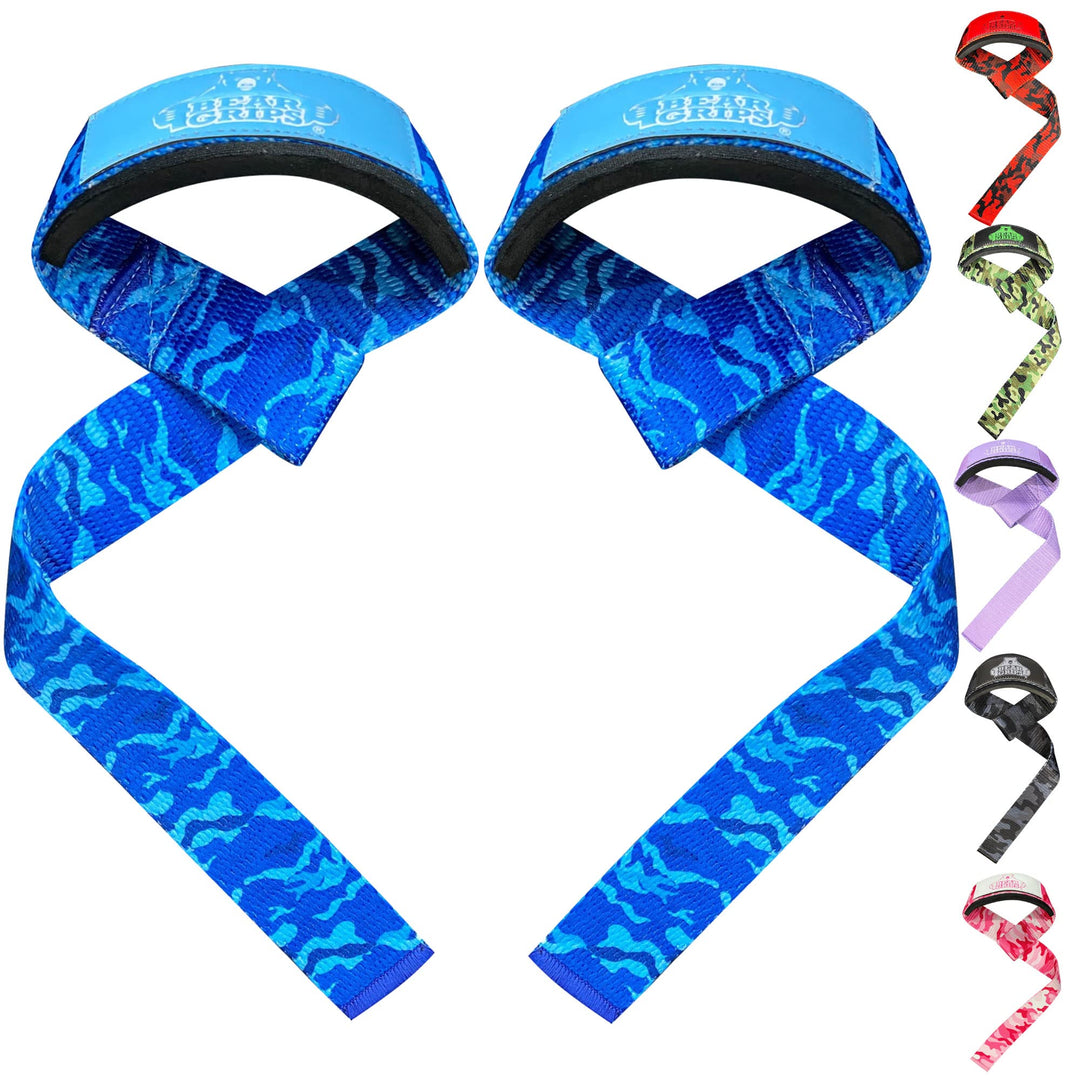 Bear Grips Lifting Straps Gym, Wrist Straps for Weightlifting, Gym Straps, Weightlifting Straps, Deadlift Straps, Weight Lifting Straps for Men, Weight Straps Lifting Women, 2 Lifting Strap Blue Camo