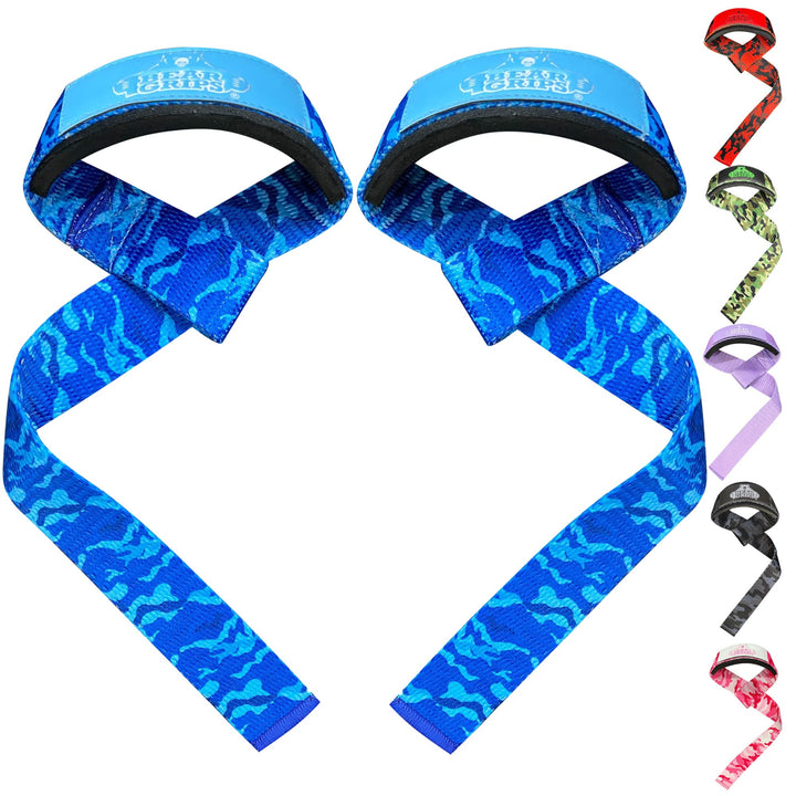 Bear Grips Lifting Straps Gym, Wrist Straps for Weightlifting, Gym Straps, Weightlifting Straps, Deadlift Straps, Weight Lifting Straps for Men, Weight Straps Lifting Women, 2 Lifting Strap Blue Camo