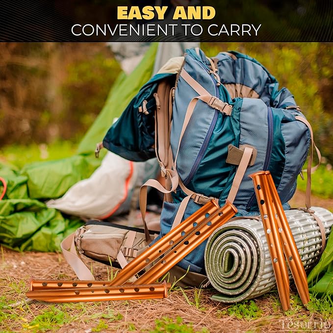 6Pcs Aluminum Tent Stakes - 12.6" Beach Canopy Tent Stakes Heavy Duty Ground Stakes Heavy Duty Tent Stakes Metal Tent Stakes - Sand Stakes for Tents for Beach Camping Tent Stakes Beach Stakes for Sand