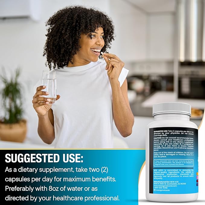 NEW AGE NAC Supplement N-Acetyl Cysteine- with Vitamin D3, K2, Zinc, Quercetin, Triphala, Sarracenia Purpurea, Elderberry, Holy Basil, Bee Propolis, Bromelain, L-Lysine - 180 Count