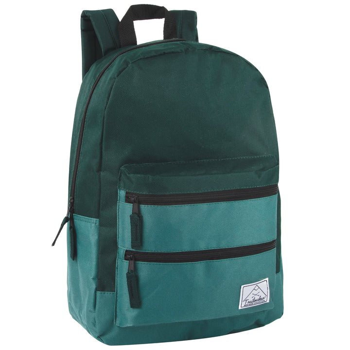 Trail maker Multi Pocket Multicolor Backpack with Adjustable Padded Straps (Forest)