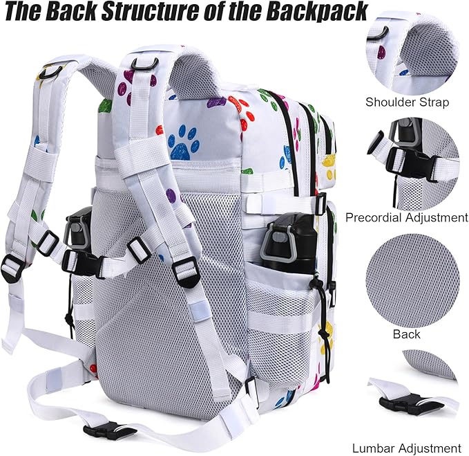 Military Tactical Backpack 45L Large Tactical Backpack for Men, Hiking Rucksack With Bottle Holder