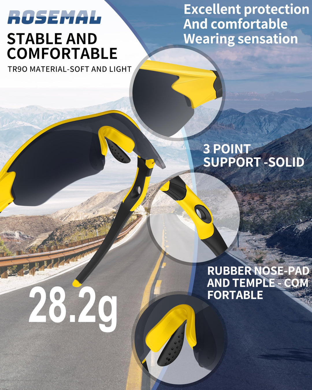 Polarized Sports Sunglasses for Men Women Youth Baseball Running Fishing Tennis Golf Cycling Driving Motor TAC UV400 TR90