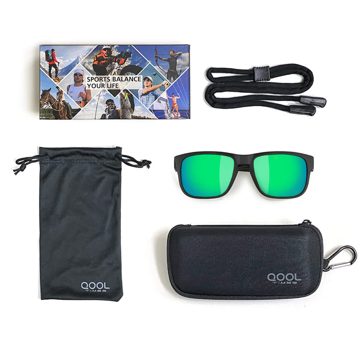 QOOL TIMES Living out your F11 Polarized Fishing Sunglasses Men Women,Green lens, Running Casual Lifestyle Golfing Sailing Hiking Gifts Oakley Holbrook