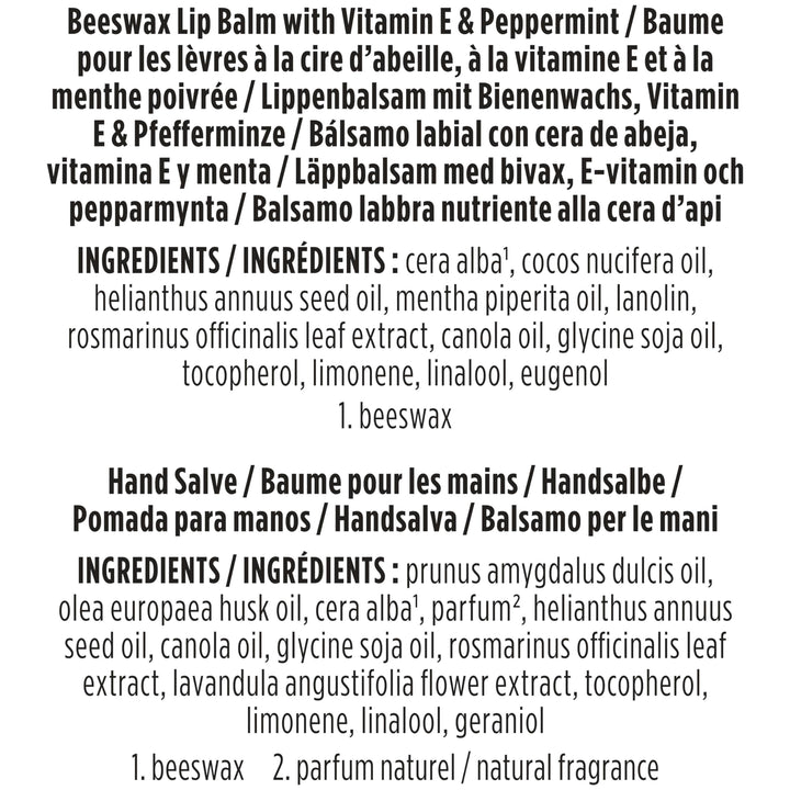 Burt's Bees A Bit of Burt's Bees Beeswax Lip Balm and Hand Salve Gift Set, Natural Origin Skin Care and Lip Care, 2-Piece Set, 0.15 oz./0.3 oz.