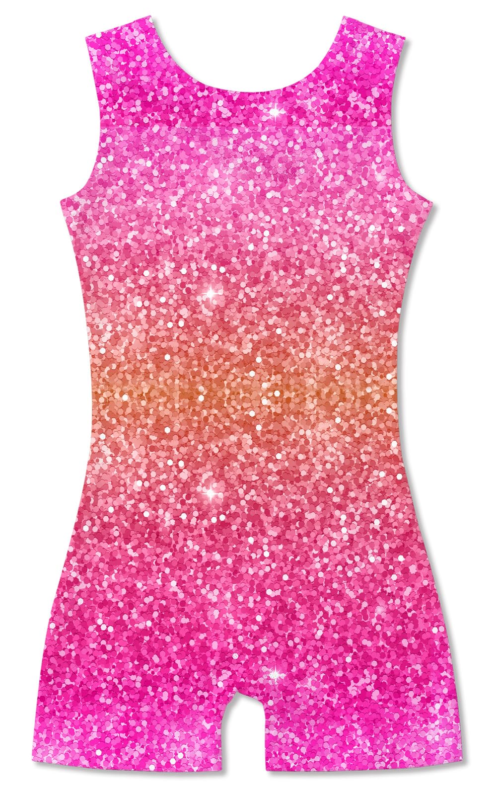 TUONROAD Pink Yellow Sequin Tumbling Leotard Pretty Gymnastics Unitard Girls Biketard Outfit Sleeveless Dancewear for Ballet Sport 5-6T