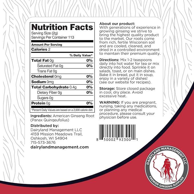 Dairyland American Ginseng Slices and Powder - 8 oz Pack Each of Wisconsin Ginseng – Direct from Farmer to Consumer 西洋参
