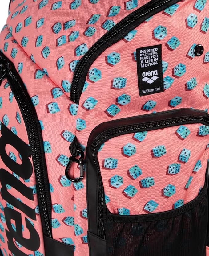 ARENA Spiky III Backpack 45 Swimming Athlete Sports Gym Rucksack Large Training Gear Equipment Swim Bag for Men and Women, 45 Liters, Dices