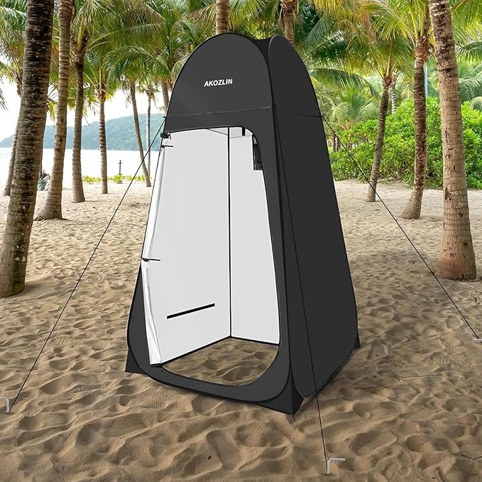 AKOZLIN Portable Pop Up Shower Tent Instant Privacy Dressing Changing Tent Outdoor Shower Room Camp Toilet Tent