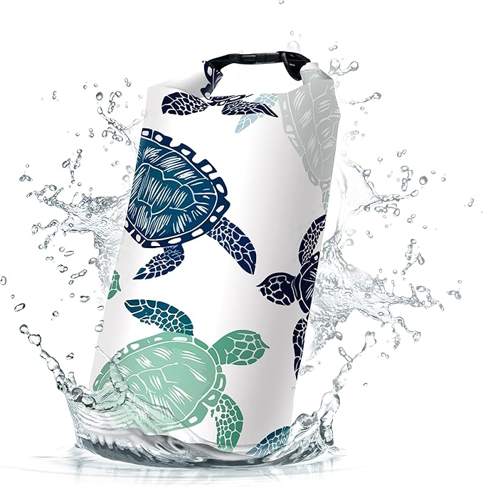Waterproof Dry Bag,Roll Top Sea Turtle Waterproof Backpack 5L/10L/20L Floating and Lightweight Bags for Kayaking, Boating, Fishing, Swimming and Camping
