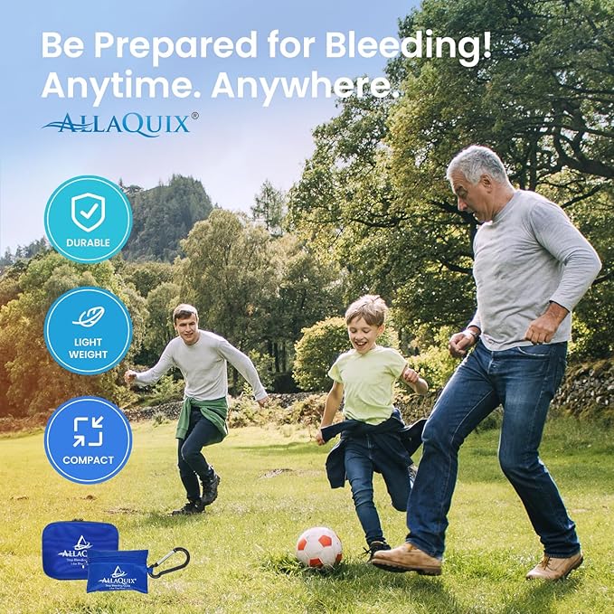 Stop Bleeding Quick Kit - First-aid with AllaQuix Stop Bleeding Gauze (Blood clotting Bandage) (Deluxe)…