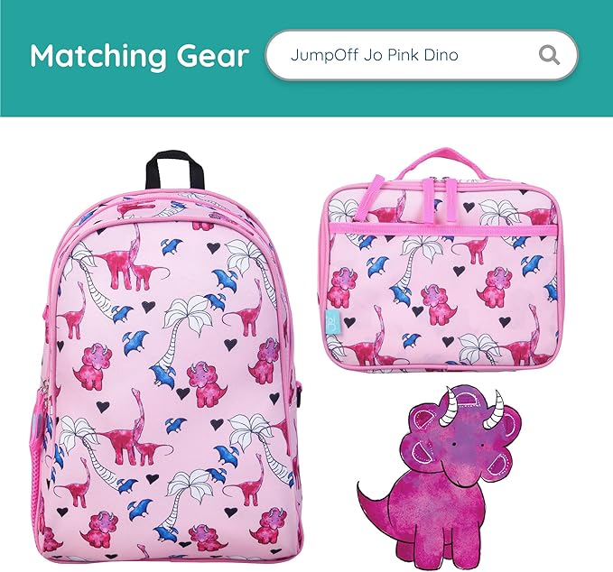 JumpOff Jo by Wildkin Overnighter Duffel Bag – Lightweight Travel Bag for Kids - Pink Dino