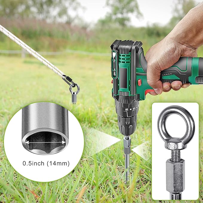 12 Inch Ground Anchors, 4 Pcs Heavy Duty Tent Stakes, Easy to Install and Reusable, for Camping Tents, Trampolines, Sheds, Swing Sets, Securing Animals