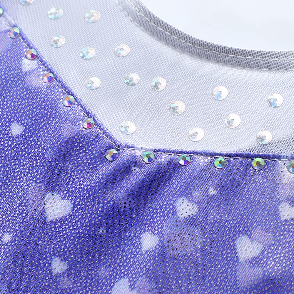 DAXIANG Leotards for Girls Gymnastics with Shorts Purple Dance Unitards Biketards