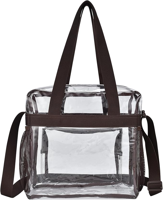 USPECLARE Clear Tote Stadium Approved, Security Travel & Gym Clear Bag for Work Sports Games Concerts