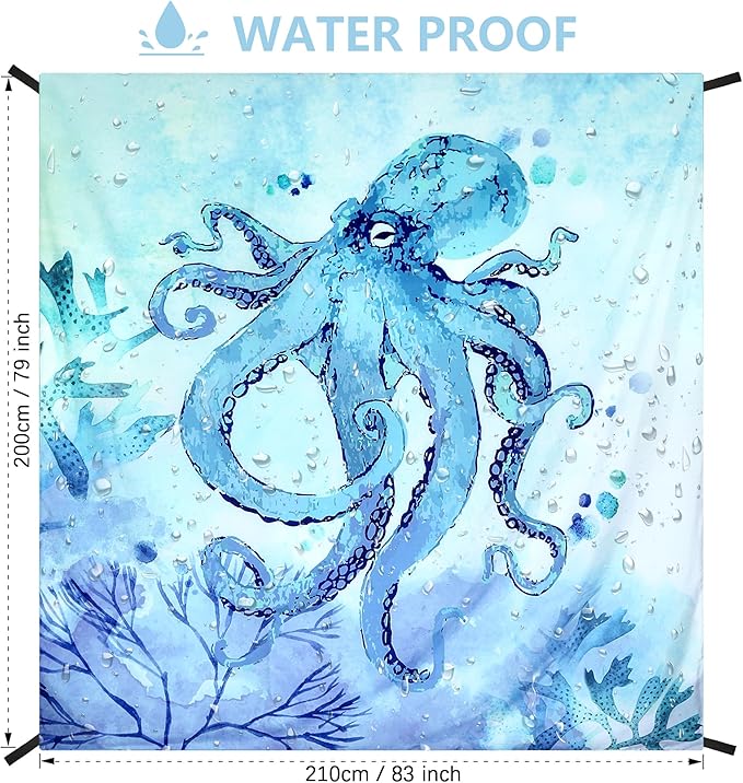 Beach Blanket, Sandproof Beach Mat, Waterproof Quick Drying Lightweight Outdoor Aztec Picnic Mat 79" X 83" for 2-4 Adults with Pocket for Travel, Camping, Hiking