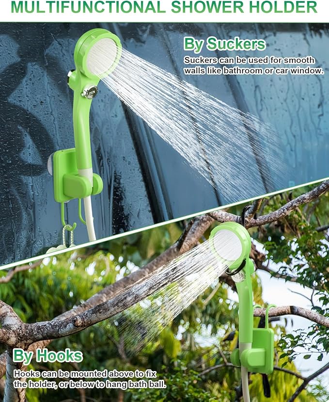 AUTOPkio Portable Camping Shower - Outdoor Camp Shower with Showerhead Sprayer & Rechargeable Battery Pump for Camping, Travel, Hiking, Car Washing, Pet Bath