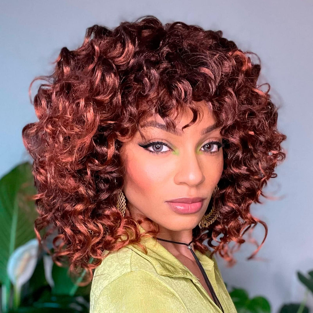 Toyotress Ocean Wave Crochet Hair - 12 Inch 8 Packs Short Bob Ombre Orange Crochet Braids, Deeptwist Curly Synthetic Braiding Ha