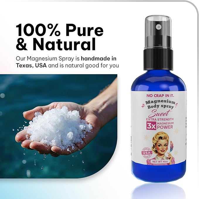 Magnesium Spray, Triple Action!- Spray Your Way to Wellness | Immediate Relief with Our Unique Magnesium Glycinate, Magnesium Citrate, Magnesium Chloride Blend Spray (Sweet)