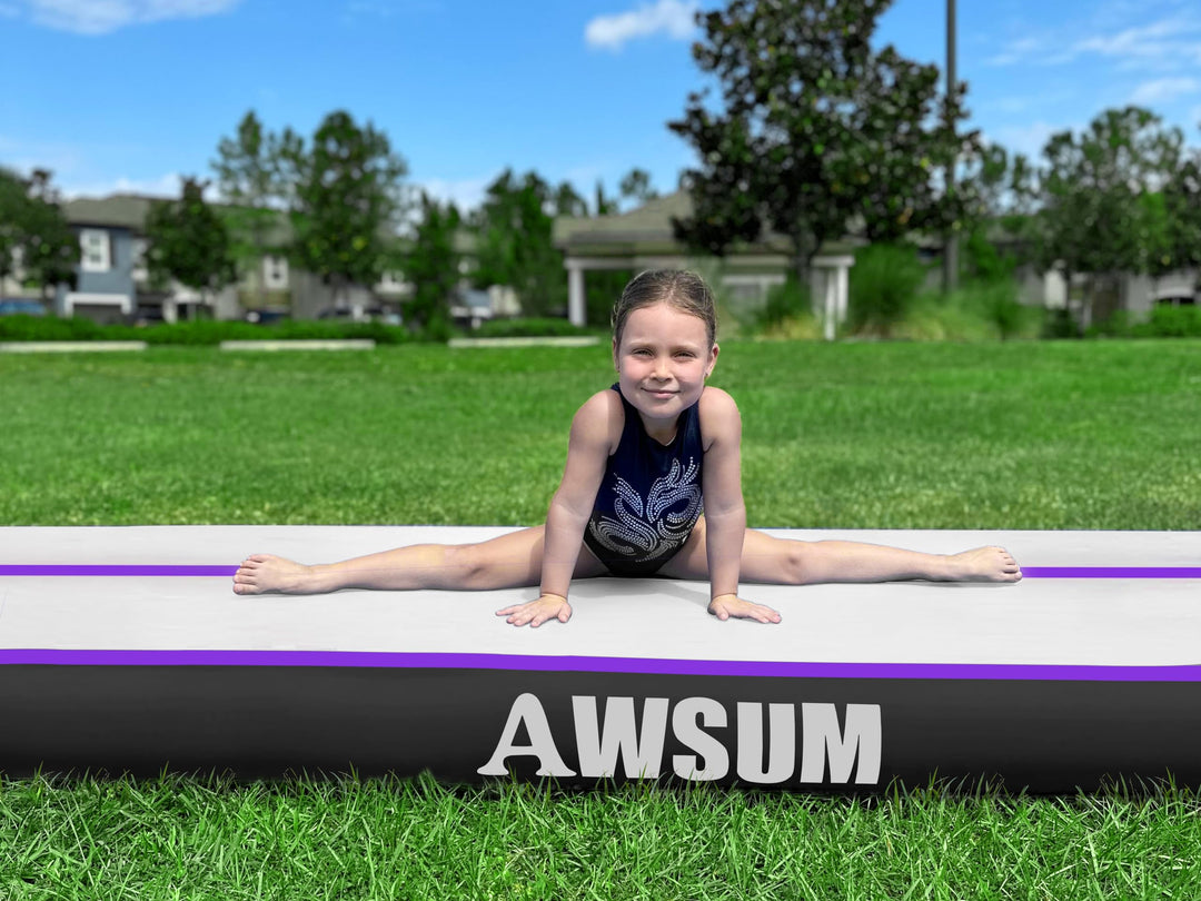 AWSUM Air Roller 10ft Gymnastics Mat 4inches Thickness Tumbling Mats with Electric Pump for Home Use/Gym
