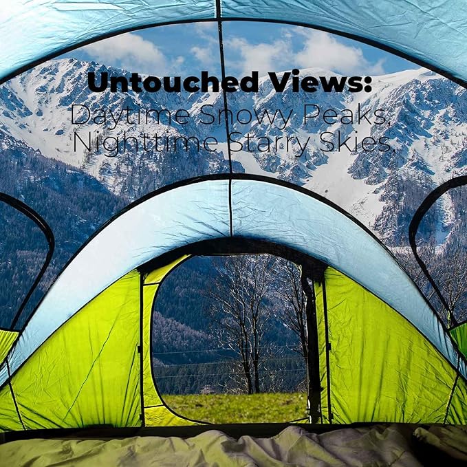 4/6 Person Easy Pop Up Tent, Waterproof, Automatic Setup,2 Doors-Instant Family Tents for Camping, Hiking & Traveling