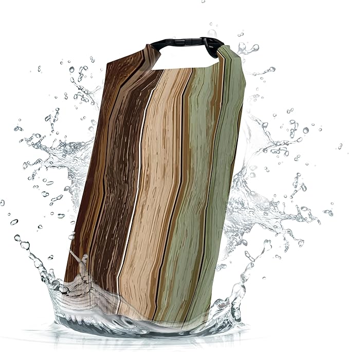 Waterproof Dry Bag,Roll Top Retro Rustic Barn Wood Small Waterproof Backpack 5L/10L/20L Floating and Lightweight Bags for Kayaking, Boating, Fishing, Swimming and Camping