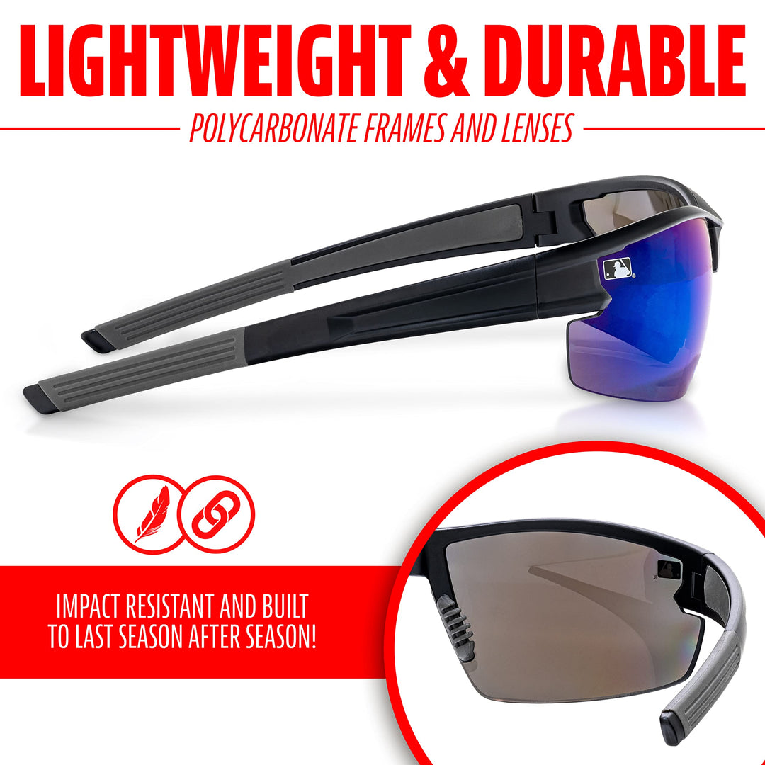 Franklin Sports Rectangular Non Flip Sunglasses, Black, 72mm
