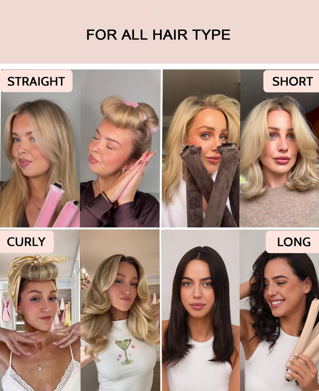 YOSHUYUKI Heatless Hair Curler to Sleep in No Heat Satin Heatless Curls Overnight Rods Curling Set Jumbo Large Foam Sponge Hair Rollers Curlers for Long Short Hair Volume Women Styling Tools Violet