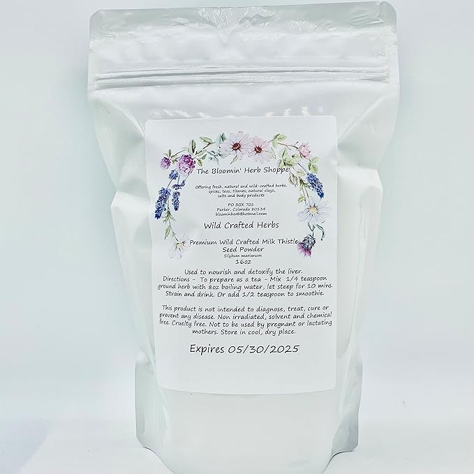 Liphontcta Wildcrafted Milk Thistle Seed Powder 16oz Pound Raw Silybum Marianum The Bloomin Herb Shoppe Pure Aromatic Potent Liver Bulk