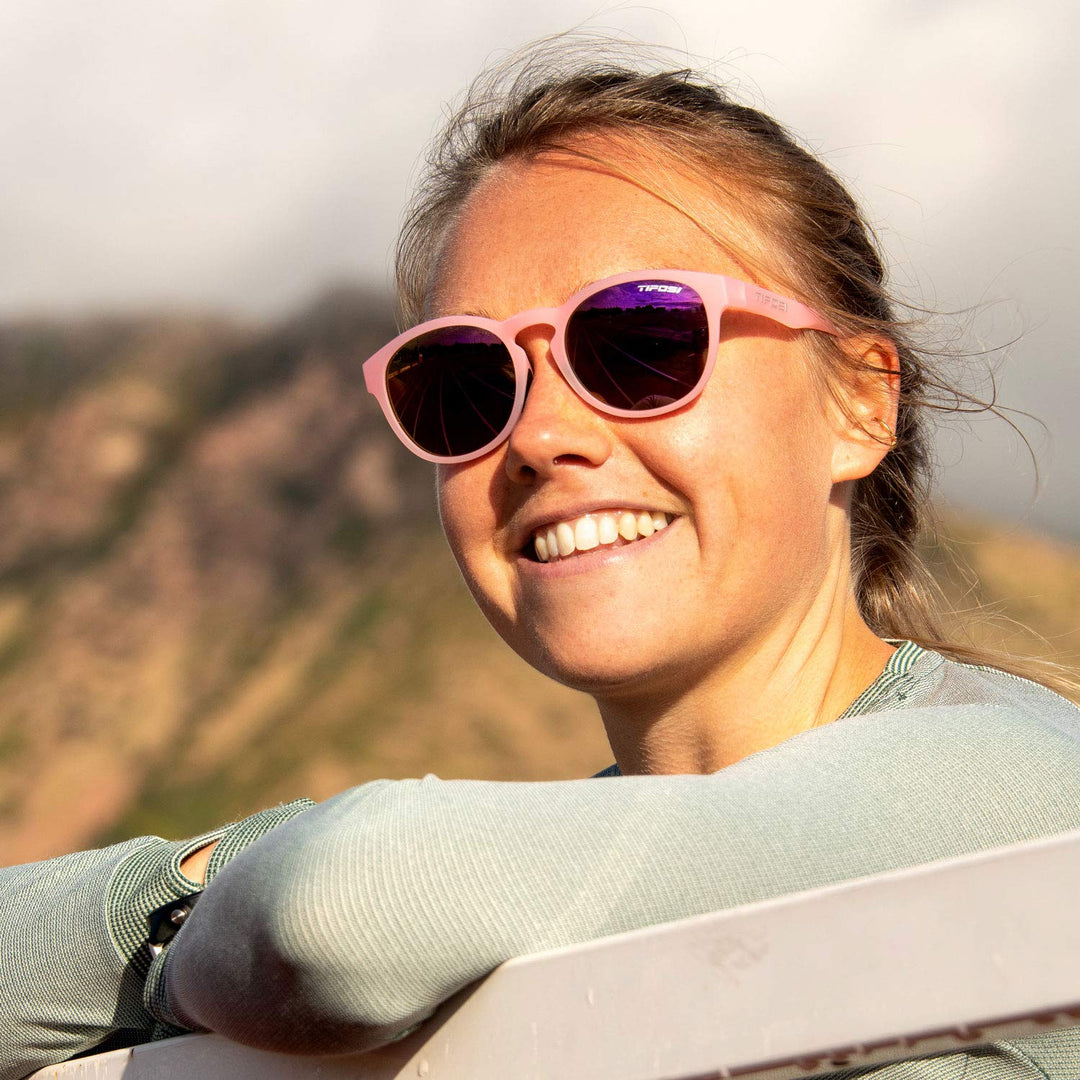 Tifosi Svago Sunglasses (Satin Crystal Blush, Rose Mirror)