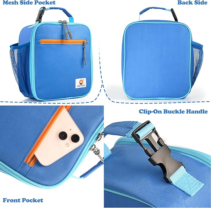 Lunch Box Kids,Premium Insulated Lunchbox for Girls Boys,Soft Mini Cooler Bag Back to School Thermal Reusable Lunch Bag for Work School Picnic (Blue)