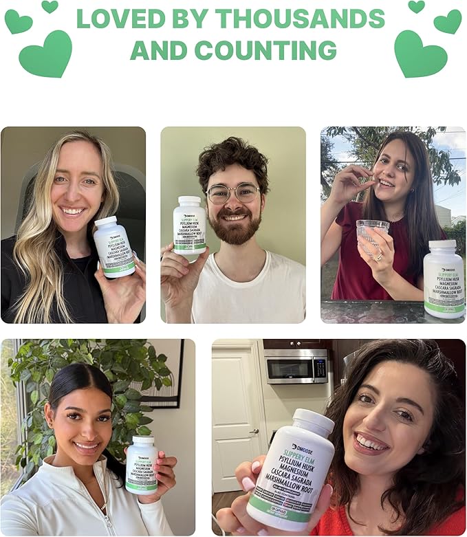 16 in 1 Slippery Elm Bark Supplement for Women & Men - Probiotic, Psyllium Husk, Cascara, Magnesium & Marshmallow Root Complex for Digestive Health & Leaky Gut Wellness - DGL Licorice Extract Capsules