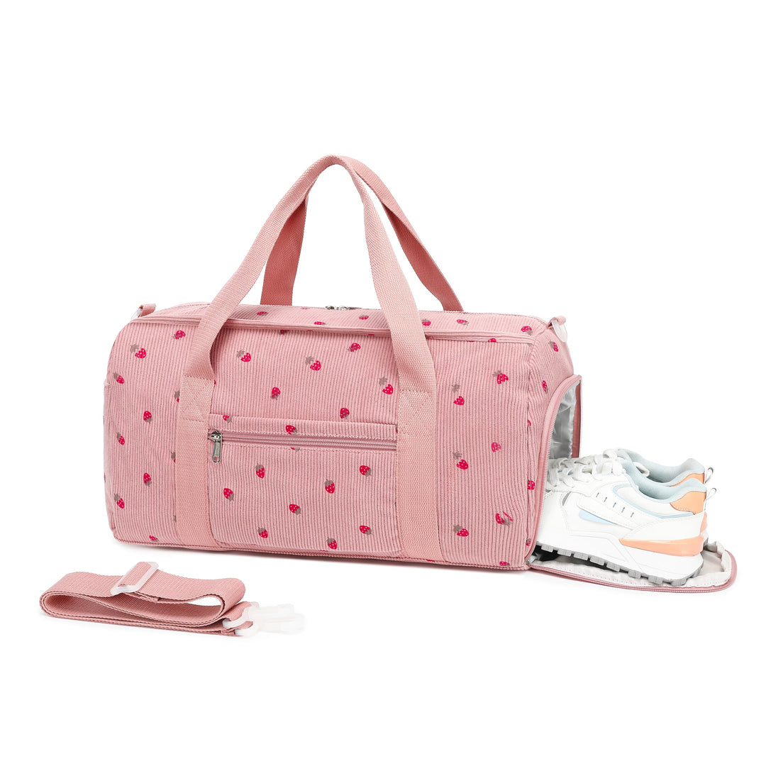 BLUBOON Duffle Bag Girls Kids Cute Gym Bag with Shoes Compartment & Wet Separation Waterproof Sports Overnight Travel Bag