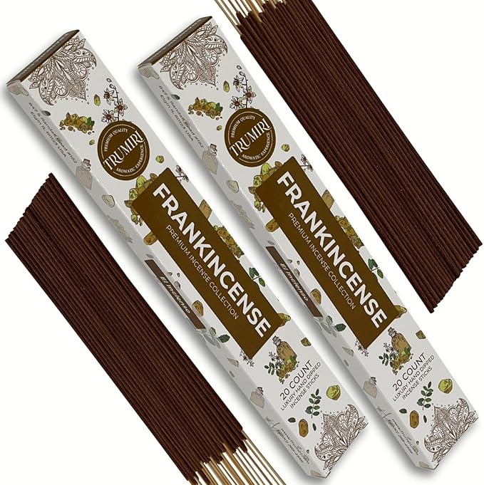 Frankincense Incense Sticks - Incienso de Iglesia - Total 40 Insence-Sticks - Dual Pack of 20 Insense - for Catholic Church Prayer - Inscents - Natural Non Toxic Ingredients - Incents - Incence