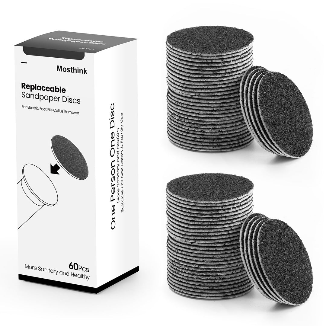 120pcs Replacement Sandpaper Refill Discs for Electric Foot File Callus Remover Tool for Men Women Dead Cracked Hard Skin (60 Grit+60 Grit)
