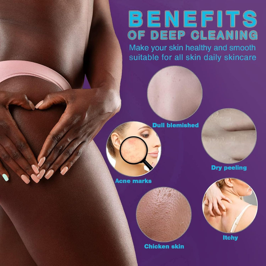 3-Piece African Net Bath Sponge Set | Exfoliating Body Scrubber | Black, Blue, Brown