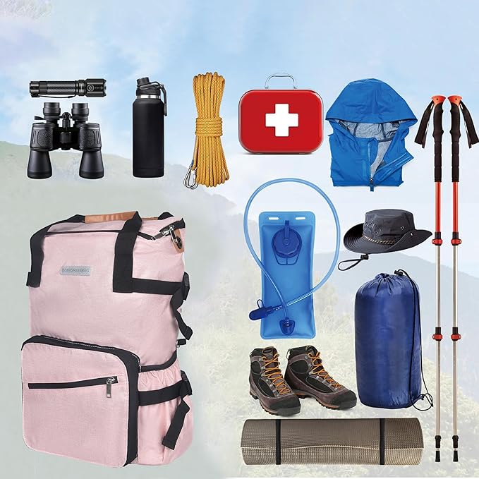 35L Foldable Waterproof Backpack For Outdoor Sports Travel Inside Wet Clothes Compartment Packable For Multiple