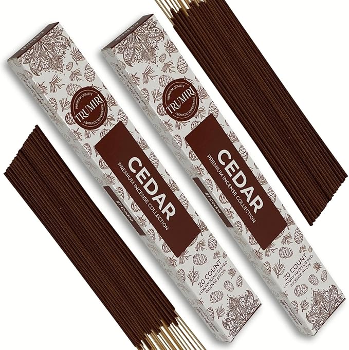 Cedar Incense Sticks - Total 40 Insence-Sticks - Dual Pack of 20 Insense - Inciensos - Inscents - Natural Non Toxic Ingredients - Incents - Incence - Inscense - Insents