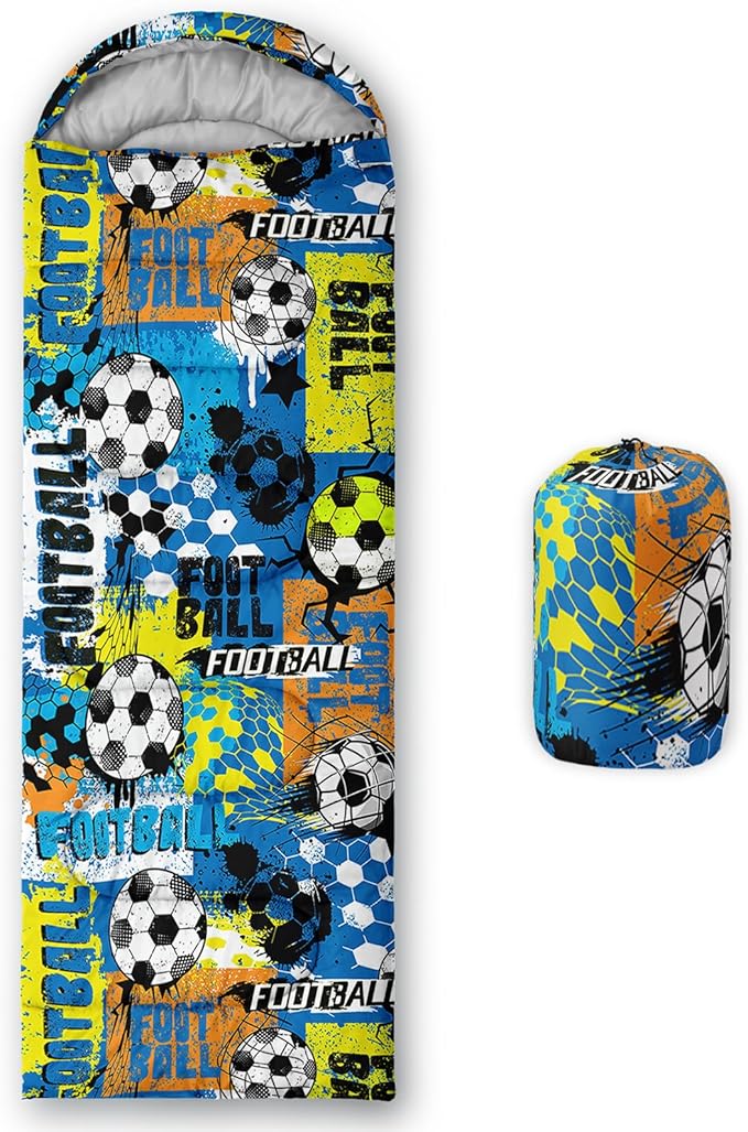 AILONEN Cartoon Fox Camping Sleeping Bag for Boys Girls Adults,Lightweight & Waterproof,3 Season Warm & Cold Weather,Portable,Kawaii Fox Printed Sleeping Bag,Traveling,Camping,Hiking