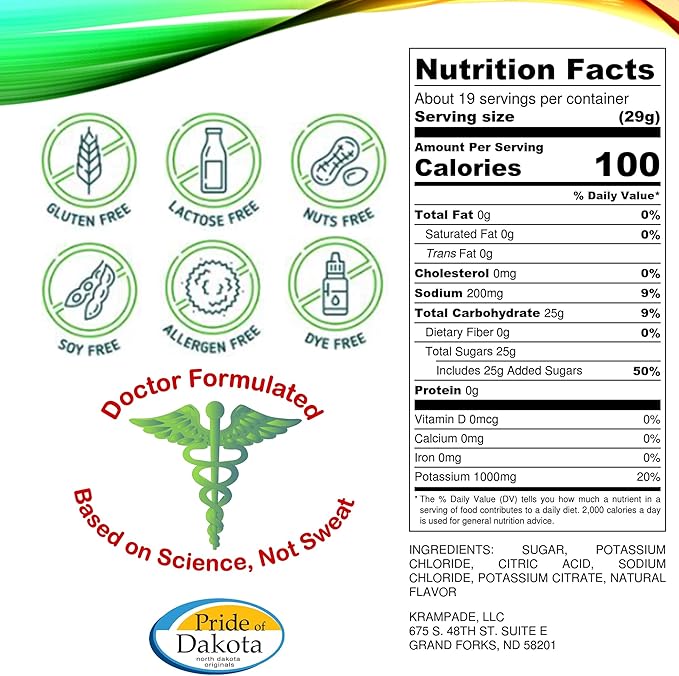 Original 1K: 1000 mg Potassium Cramp Relief Electrolyte Powder | Better Hydration, Designed for Seniors