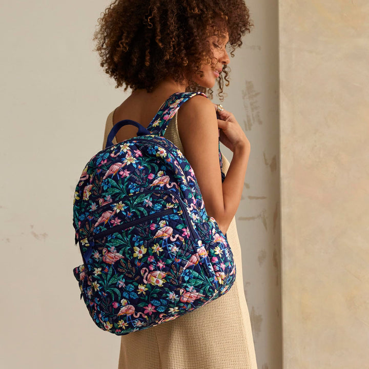 Vera Bradley Cotton Campus Backpack, Flamingo Garden