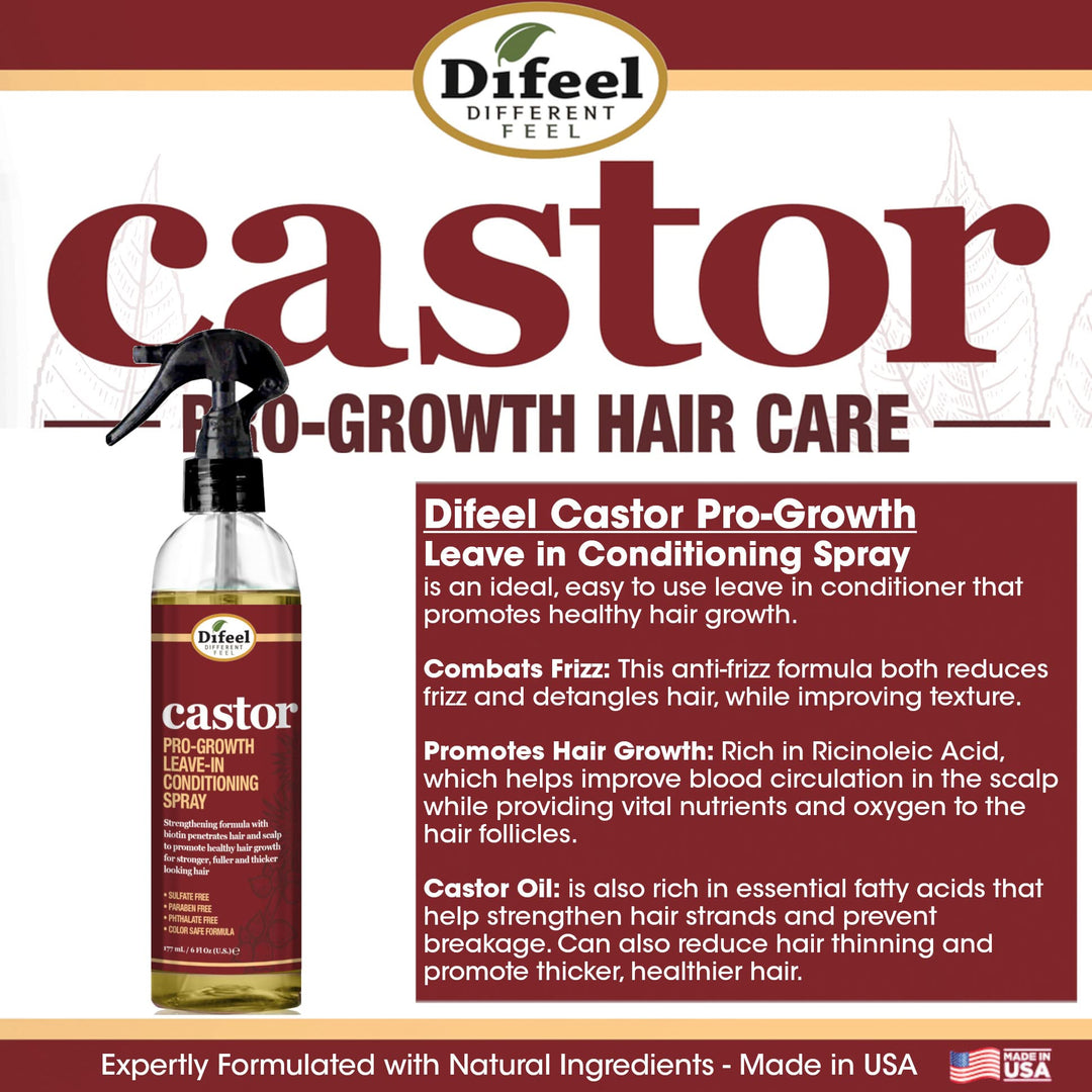 Difeel Castor Pro-Growth Conditioning Spray 6 oz.