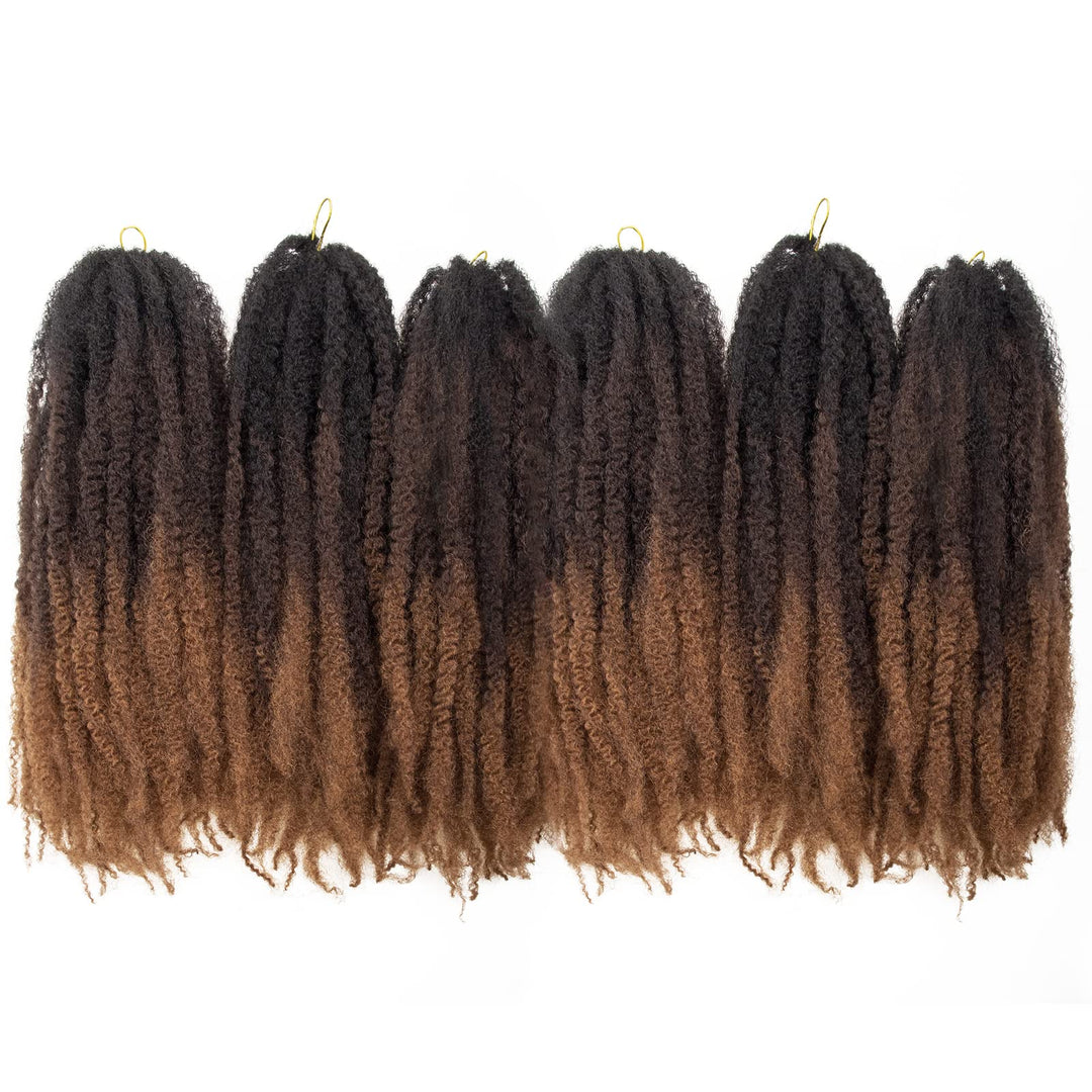 Marley Hair 18 Inch Marley Twist Hair Afro Twist Marley Braiding Hair For Faux Locs Crochet Hair Synthetic Hair Extensions(1B/4/