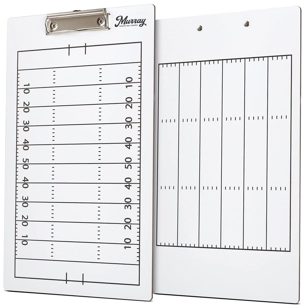 Murray Sporting Goods Dry Erase Coaches Clipboard | Double-Sided Dry Erase White Board (Football)