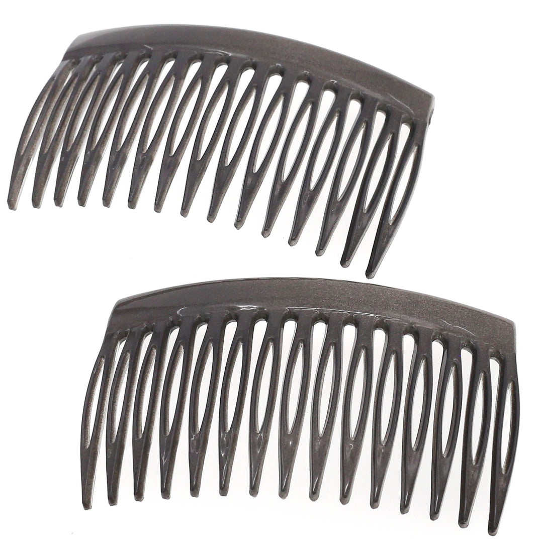 Camila Paris Cp3113 French Hair Side Comb, Small, Curved Gray French Twist Hair Combs Decorative, Strong Hold Hair Clips For Wom