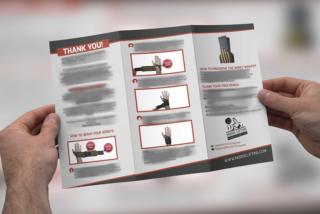 Nordic Lifting Wrist Wraps (1 Pair/2 Wraps) 14" for Weightlifting | Cross Training | Powerlifting - For Women & Men - Hand Strength & Support During Weight Lifting (Red) - 1 Year Warranty