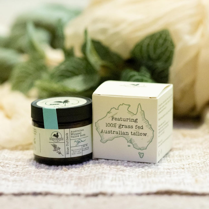 Handmade Unscented Whipped Tallow Balm | Organic Body Butter for Eczema & Rosacea - 1.3 oz